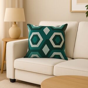 Cushion Cover - IKEA JORID Geometric Teal Green  20x20